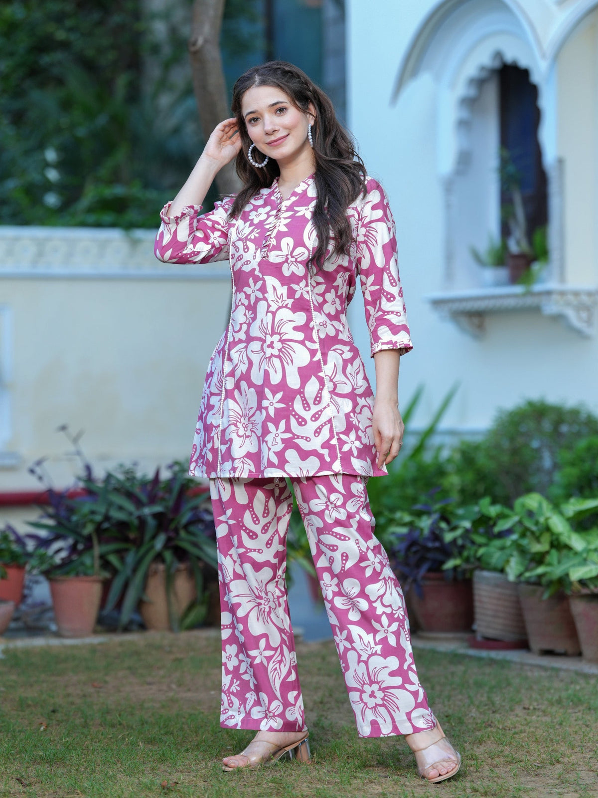 Rangvastra Modal Chanderi Floral Print Cor-Ord set