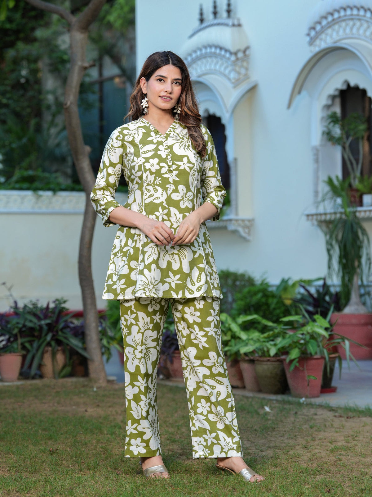 Rangvastra Modal Chanderi Floral Print Cor-Ord set