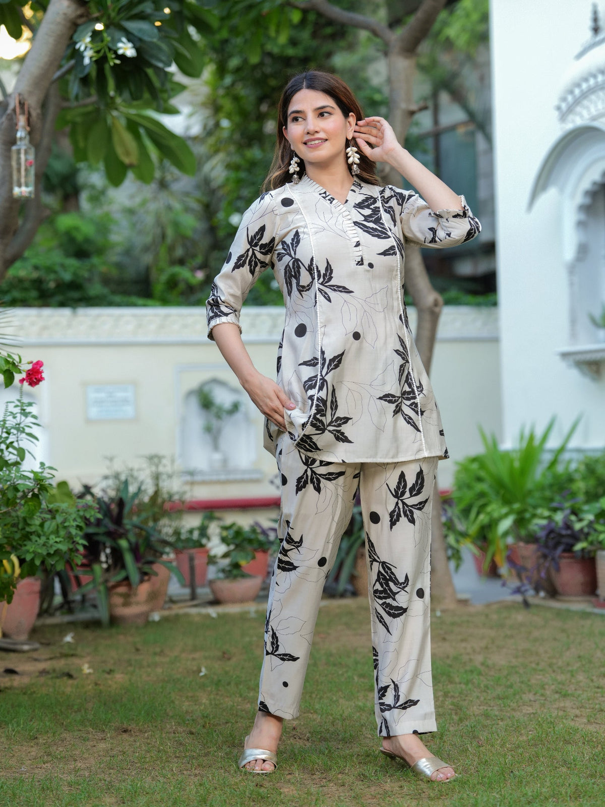 Rangvastra Modal Chanderi Floral Print Cor-Ord set