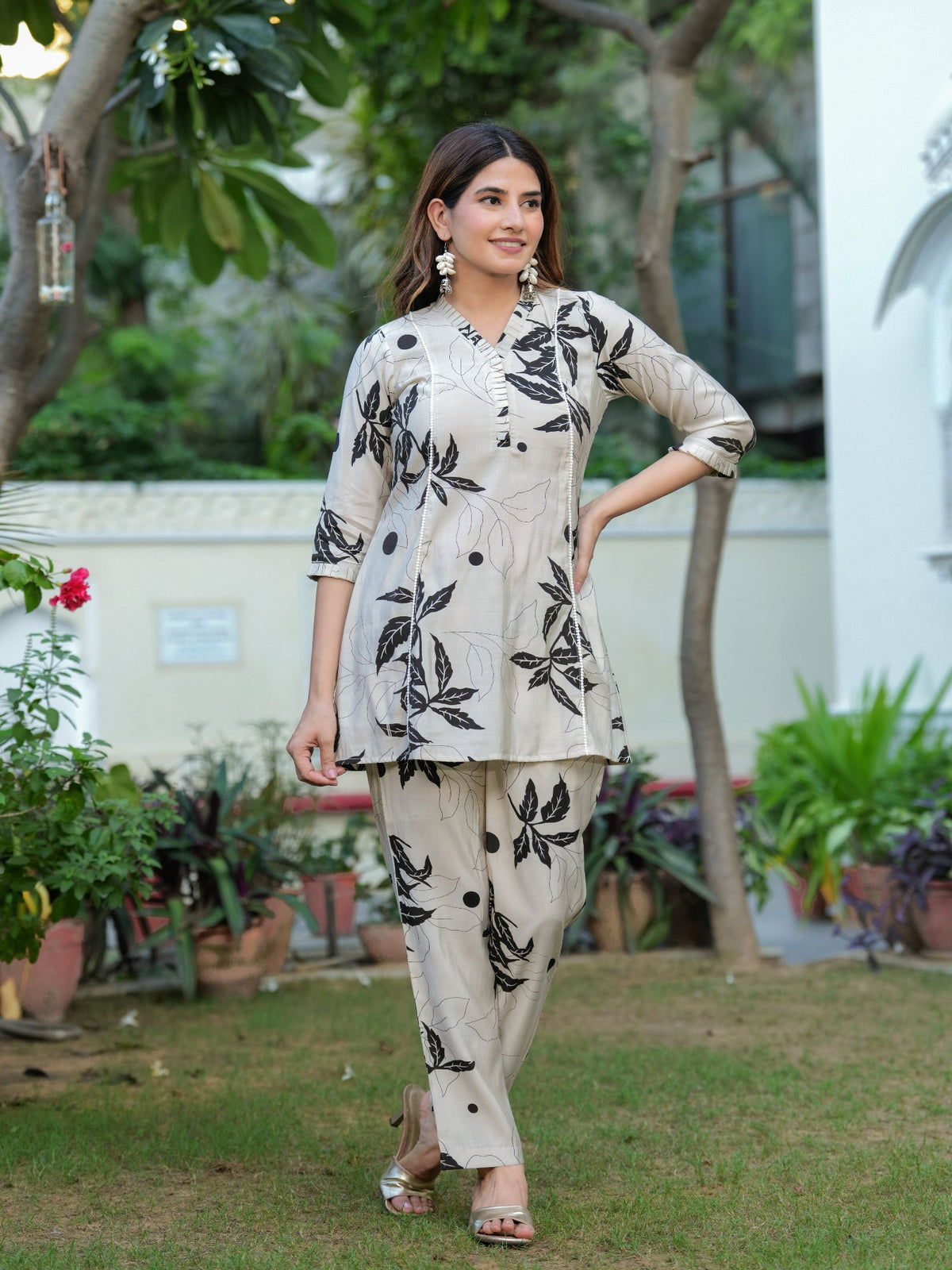 Rangvastra Modal Chanderi Floral Print Cor-Ord set