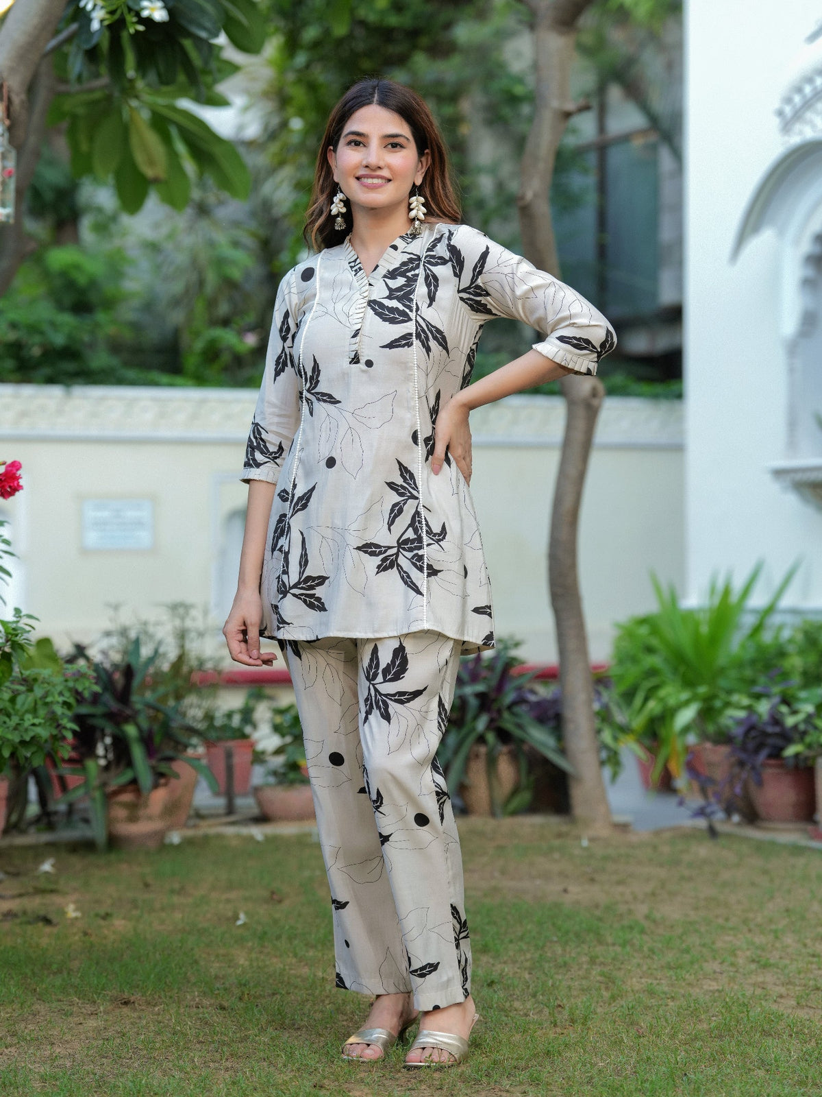 Rangvastra Modal Chanderi Floral Print Cor-Ord set