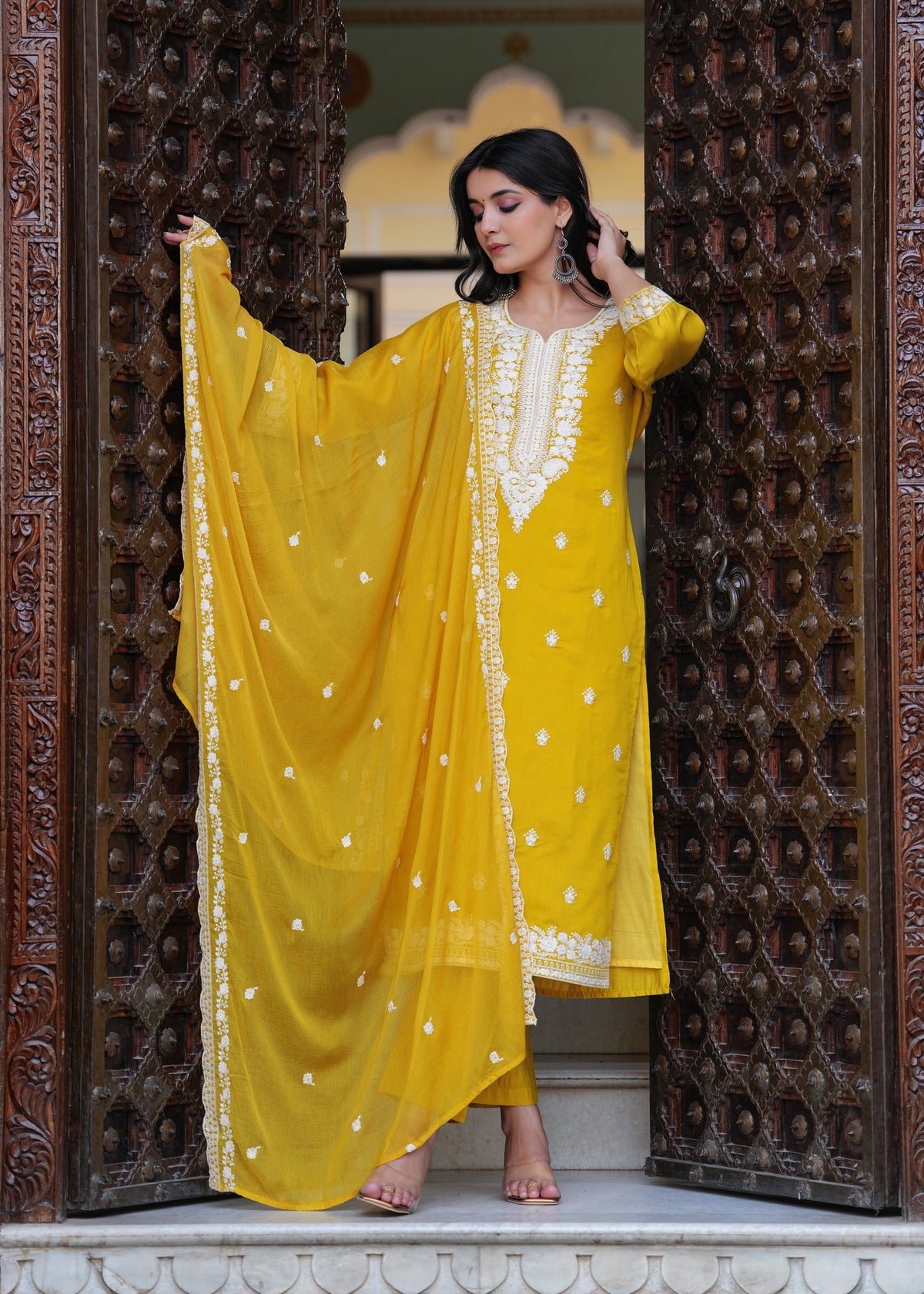 Rangvastra  ROMAN SILK EMBELLISHED KURTA PANT WITH DUPATTA SET
