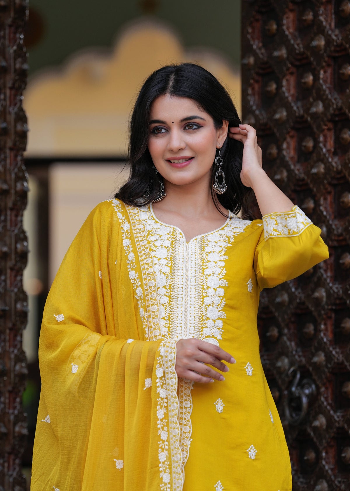 Rangvastra  ROMAN SILK EMBELLISHED KURTA PANT WITH DUPATTA SET