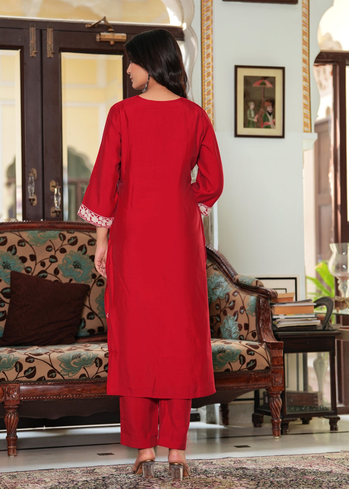 Rangvastra  ROMAN SILK EMBELLISHED KURTA PANT WITH DUPATTA SET