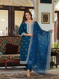 Rangvastra  ROMAN SILK EMBELLISHED KURTA PANT WITH DUPATTA SET