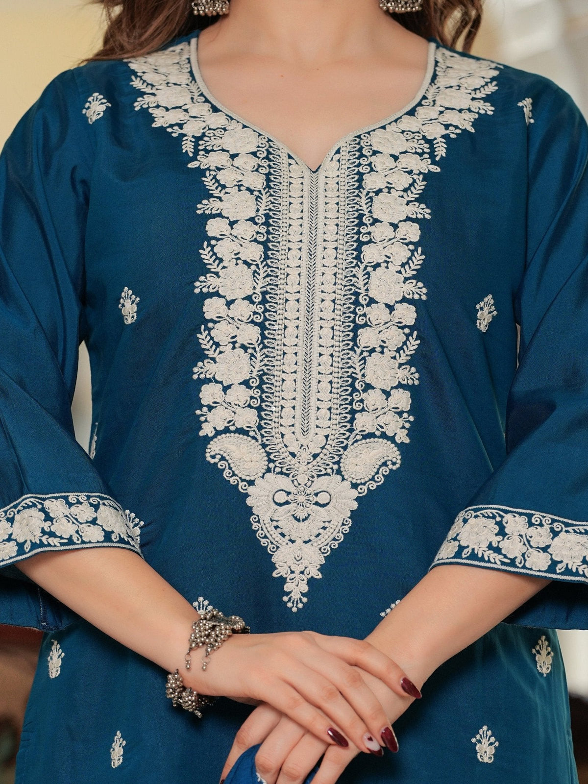 Rangvastra  ROMAN SILK EMBELLISHED KURTA PANT WITH DUPATTA SET