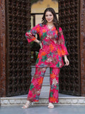 Rangvastra Pink & Yellow Floral Rayon Co-Ord Set