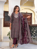 Rangvastra  Wine & Mehndi Green Ethnic Kurta Set with Dupatta