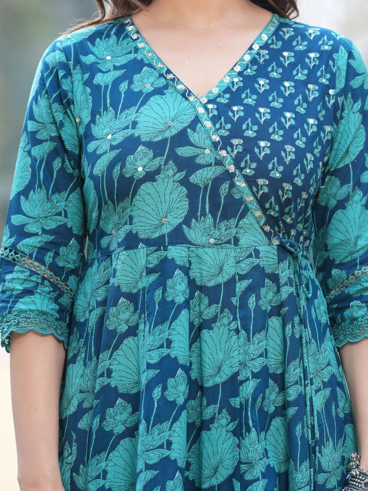 Rangvastra Cotton Floral Printed Kurta Pant With Dupatta Set