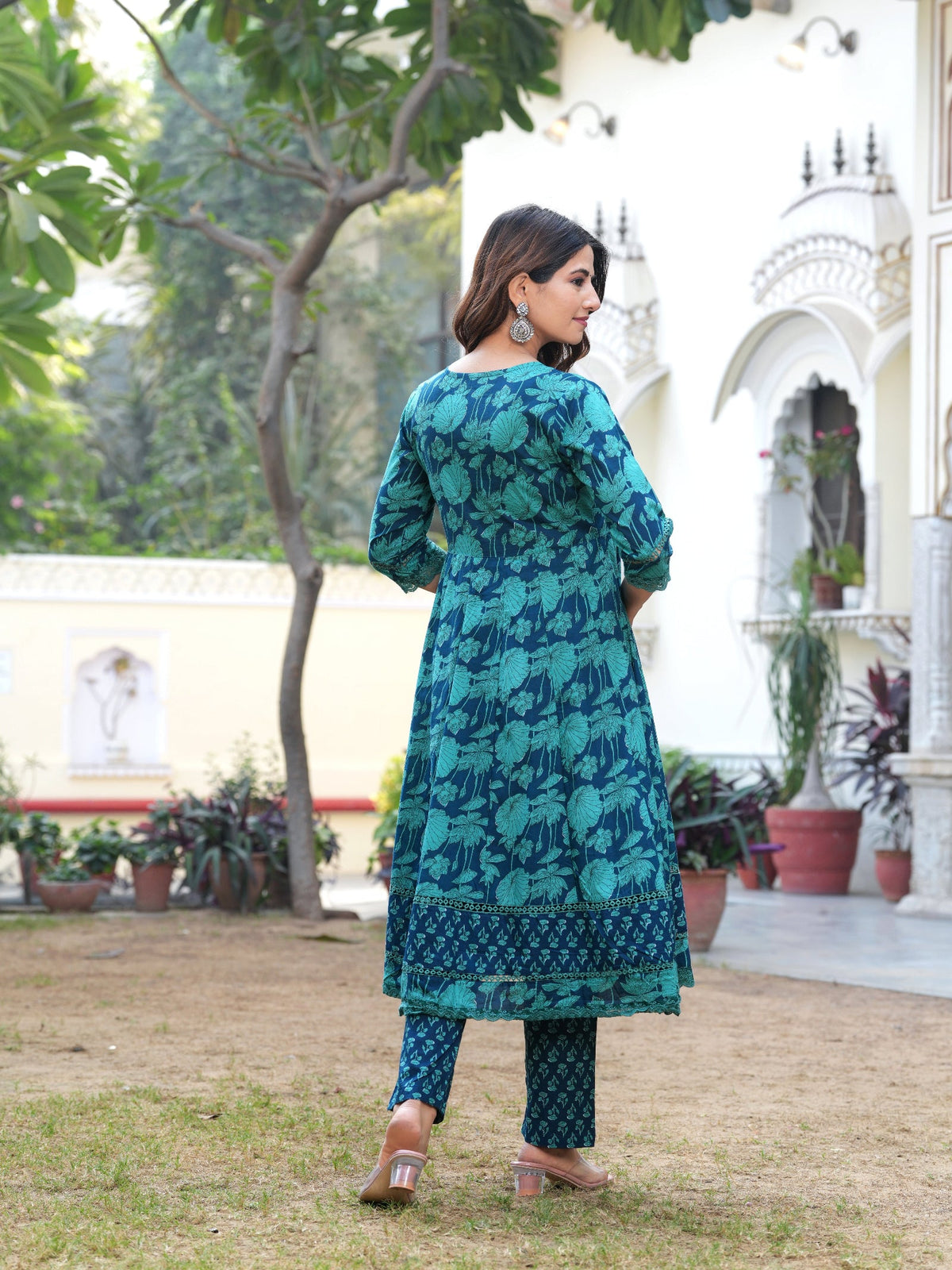 Rangvastra Cotton Floral Printed Kurta Pant With Dupatta Set