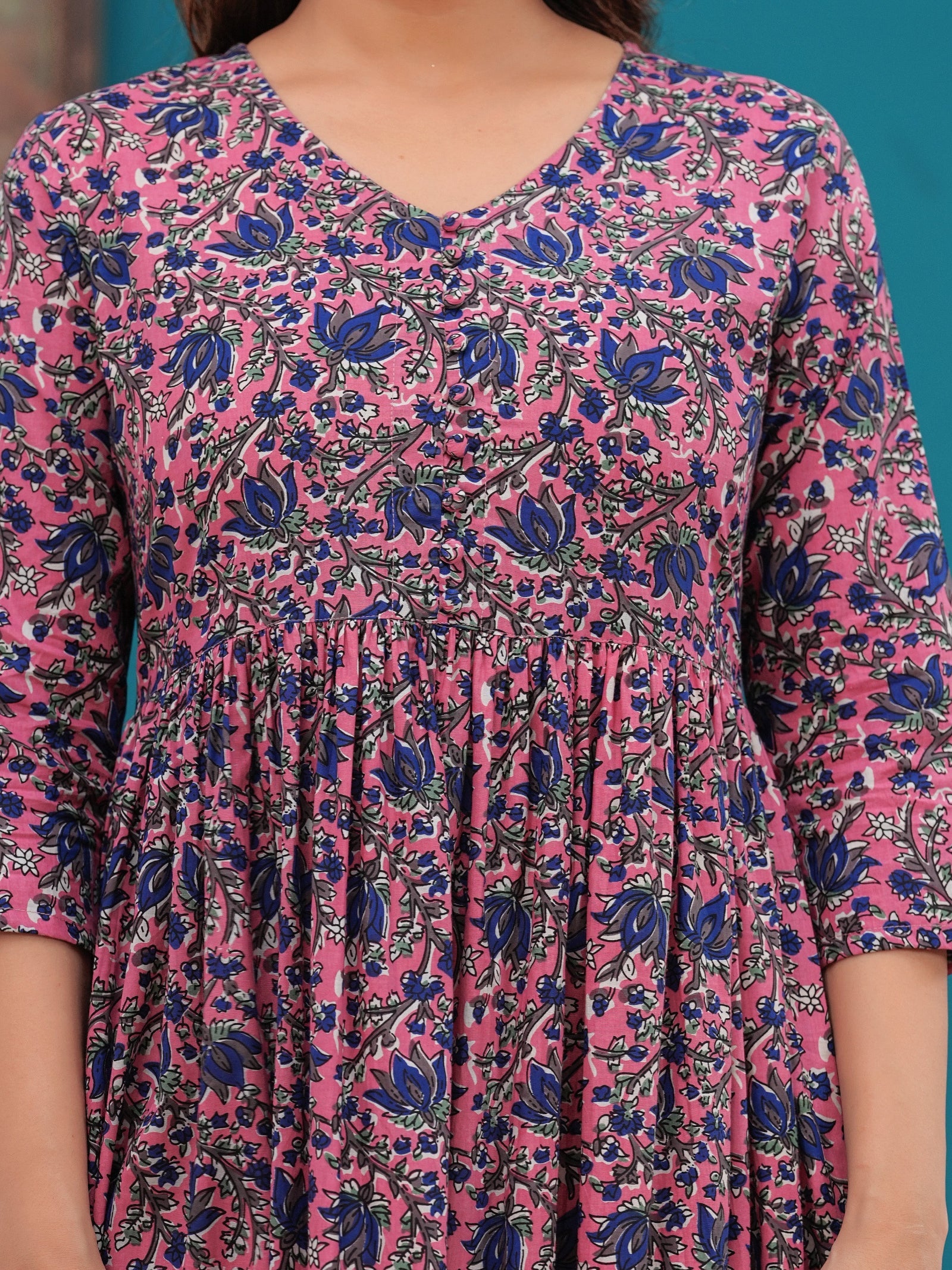 Rangvastra Floral Printed Rayon Anarkali Gown