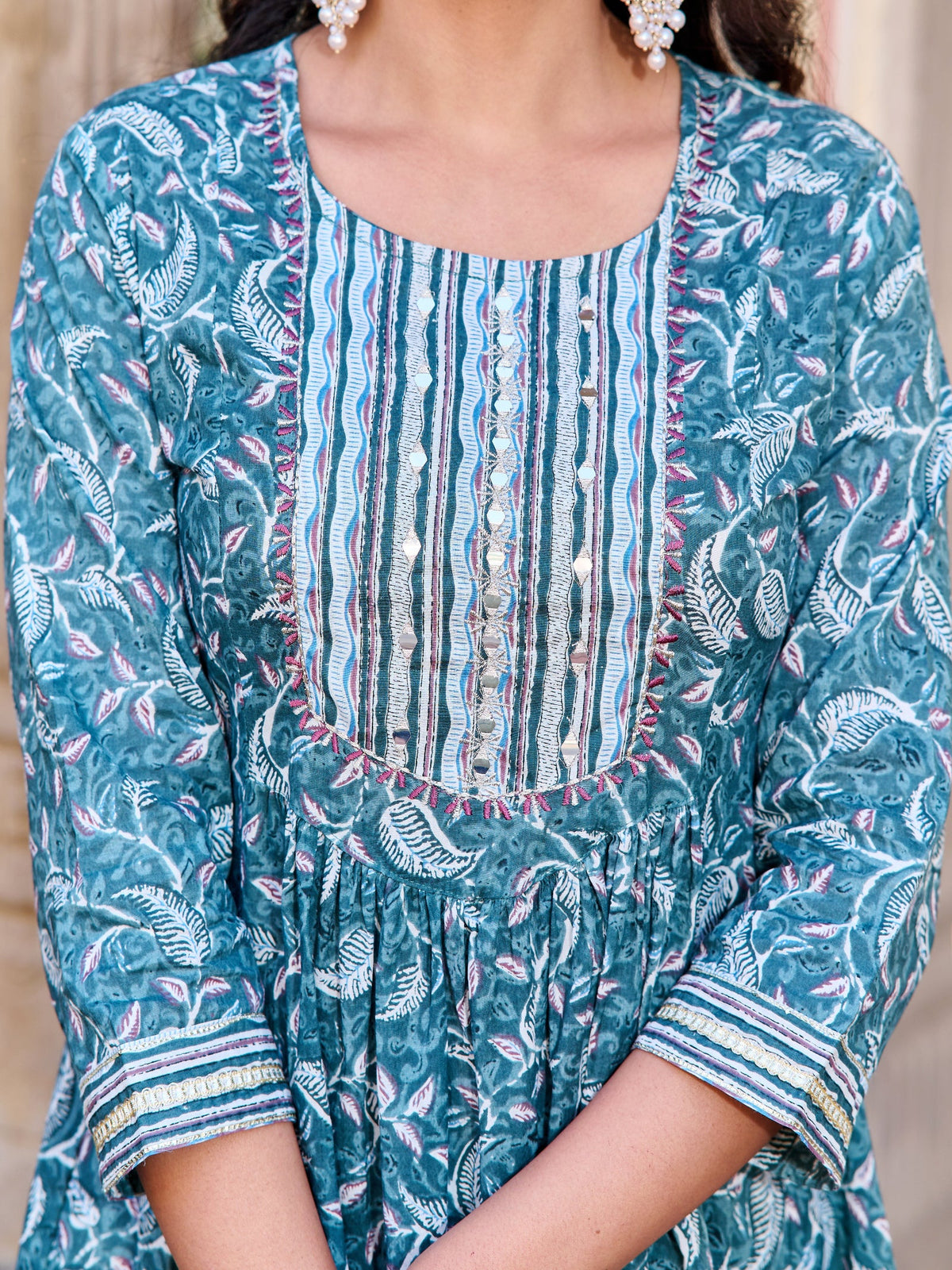 Rangvastra Cotton Floral Printed Kurta Pant With Dupatta Set