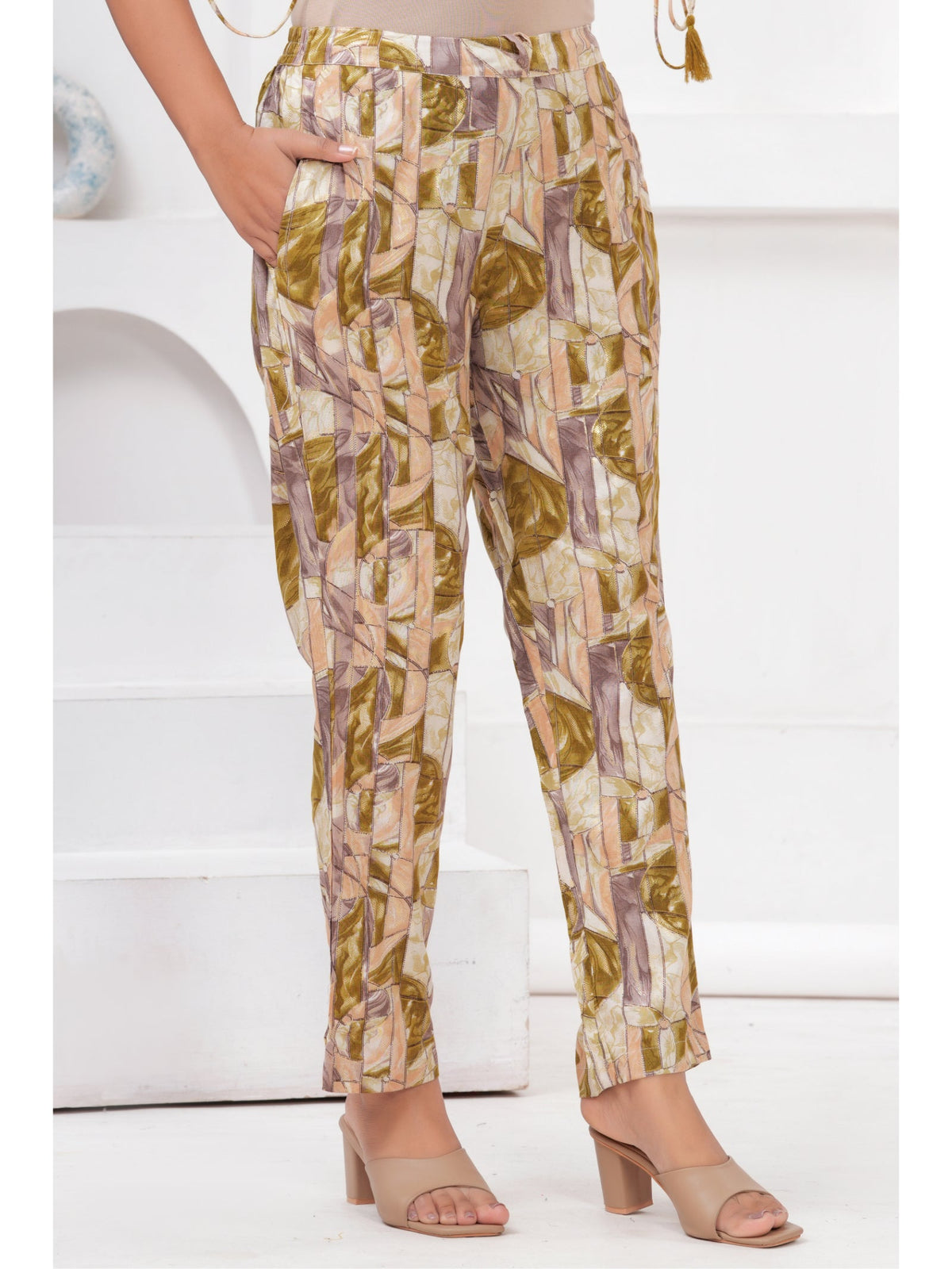 Rangvastra  Rayon Beige Top Pant Co-ord Set