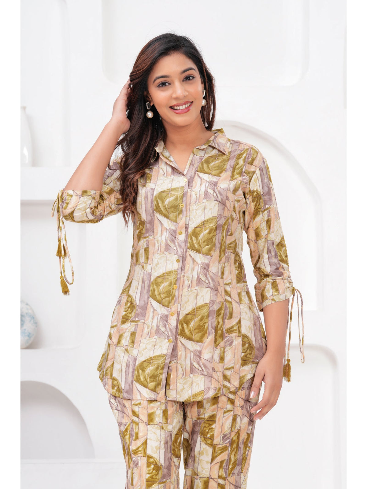 Rangvastra  Rayon Beige Top Pant Co-ord Set