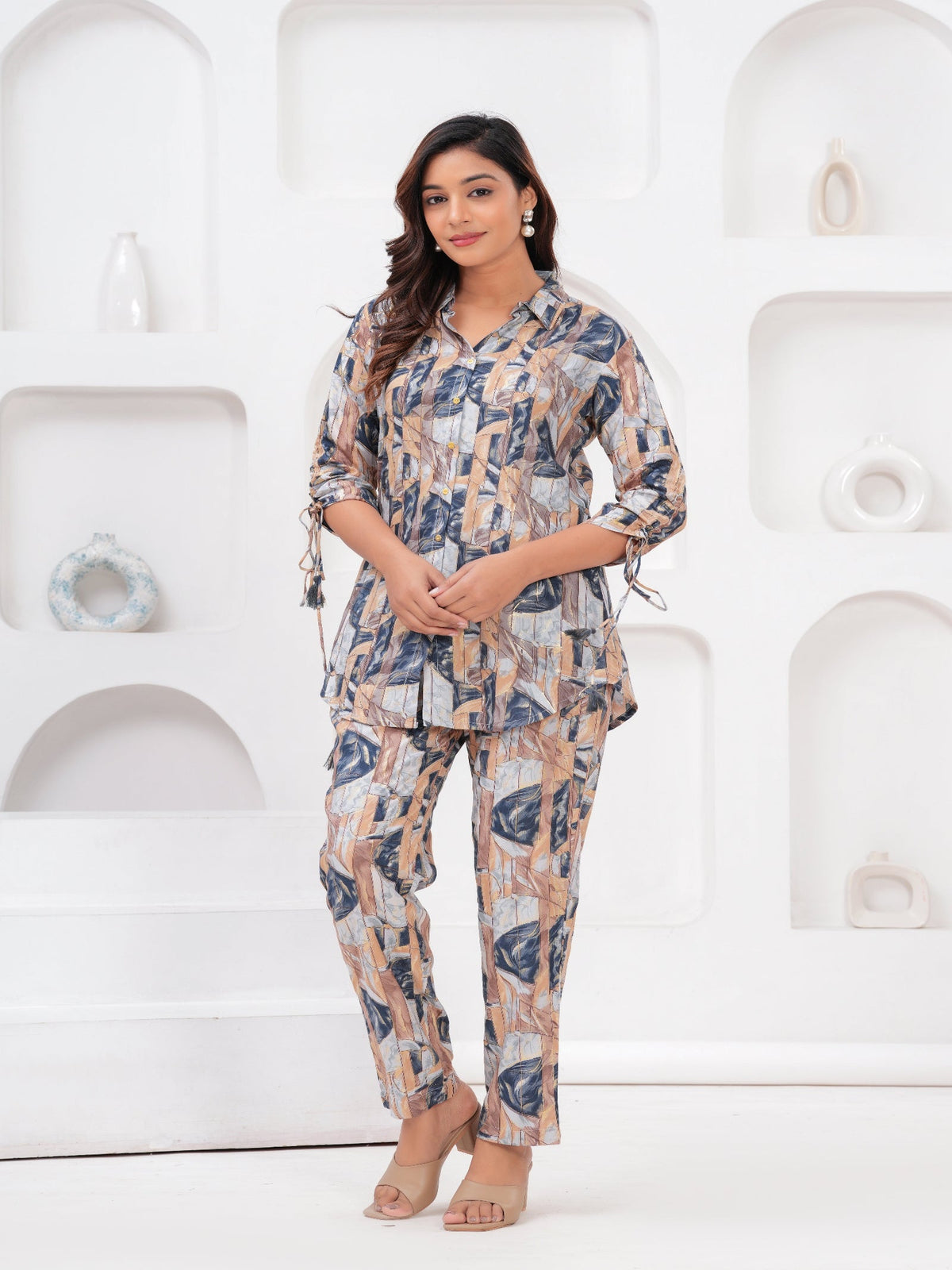 Rangvastra Blue Rayon Floral Printed Co-Ord Set