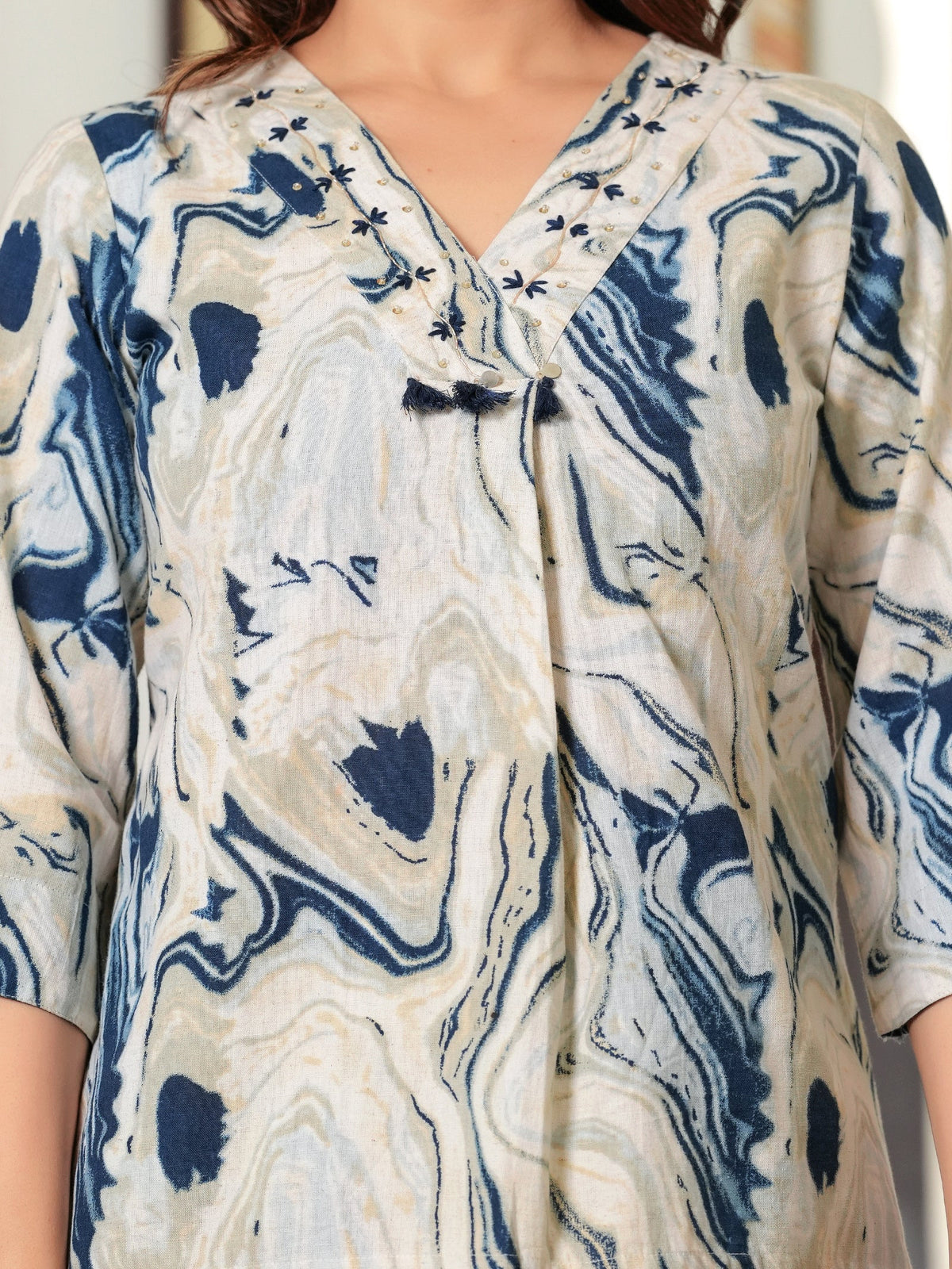 Rangvastra Black & Blue Tie-Dye Cotton Flex Co-Ord Set