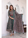 Rangvastra Cotton Green kurta Pant Duptta Set