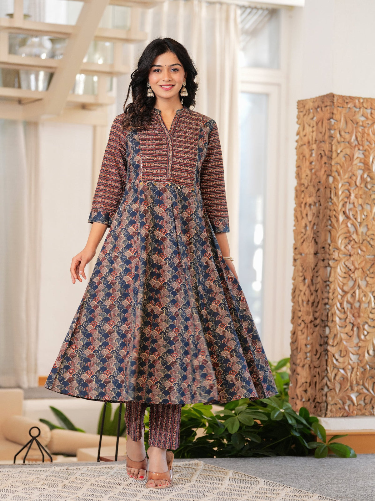 Rangvastra Cotton Printed Kurta Pant With Dupatta Set