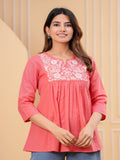 Rangvastra  Pink Cotton Flex Top