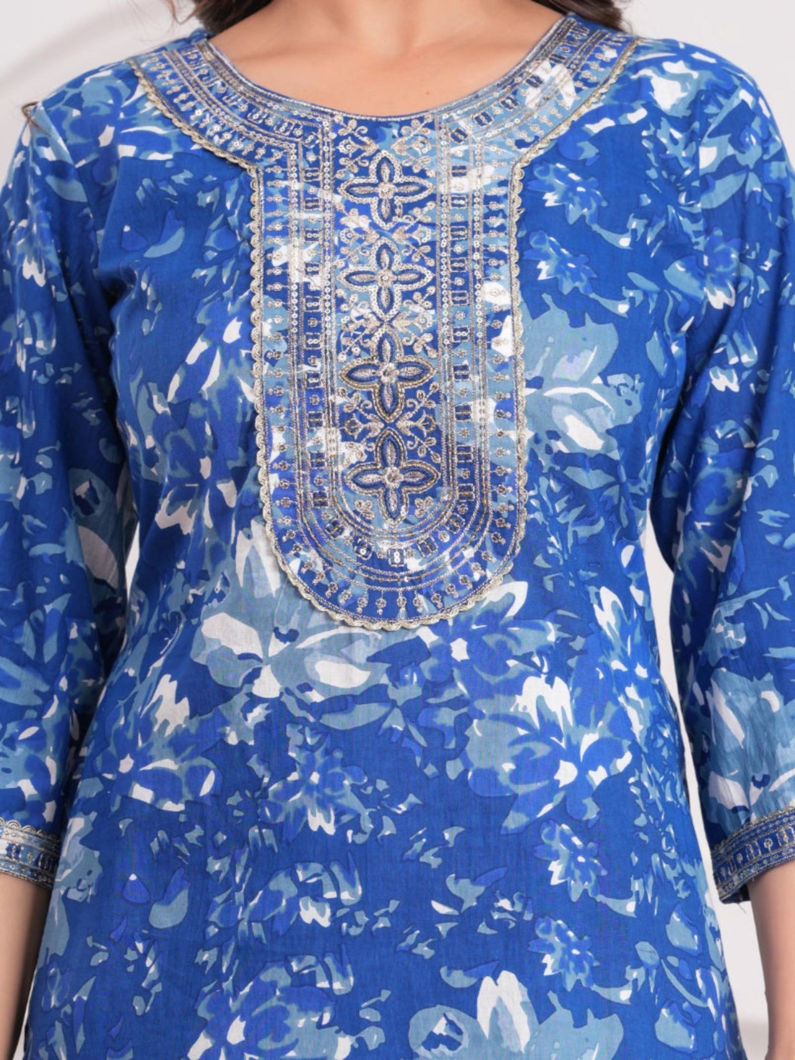 Maluka Women Cotton Printed Kurta Pant Set