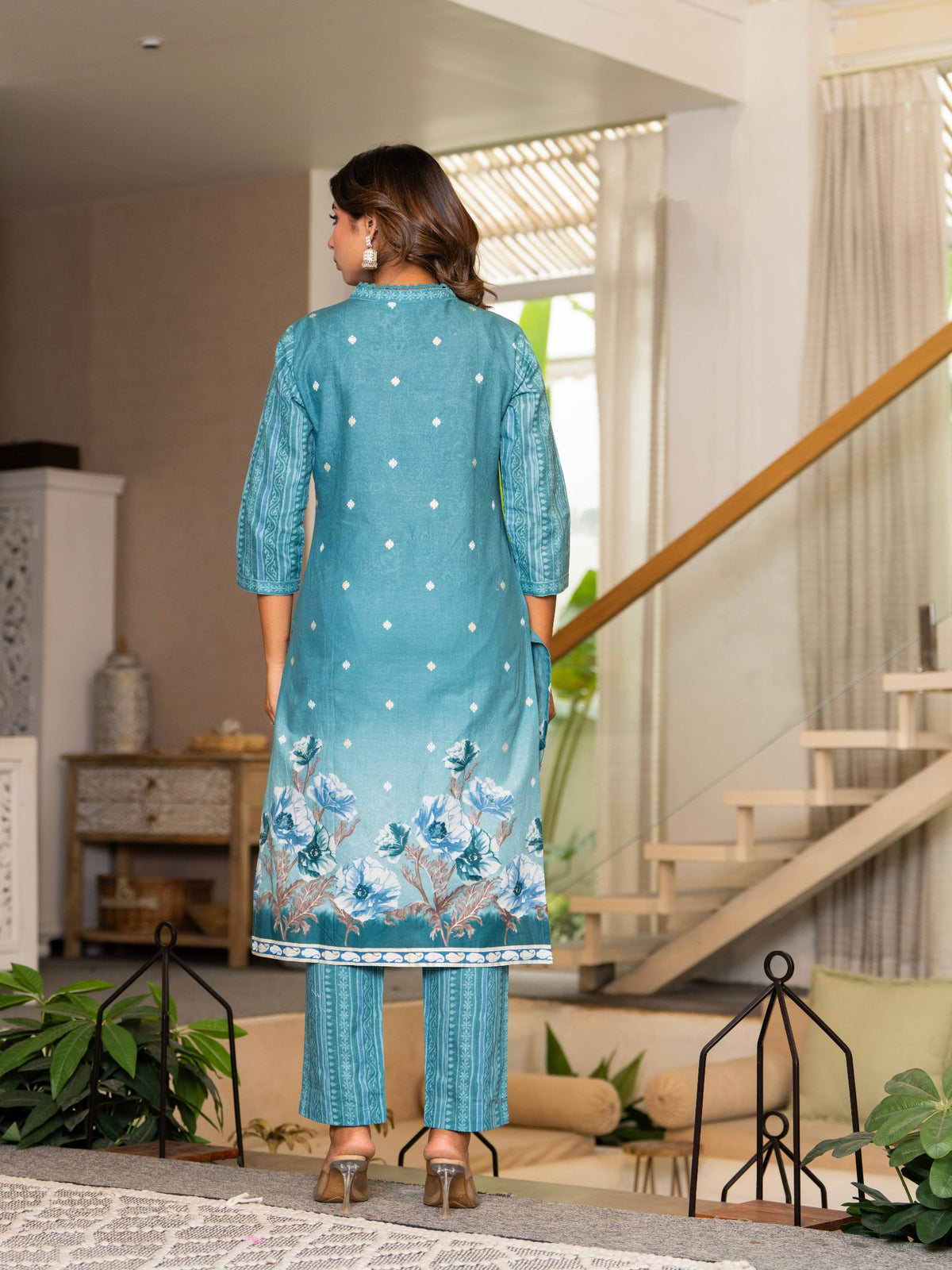 Rangvastra Blue Floral Printed Kurta set