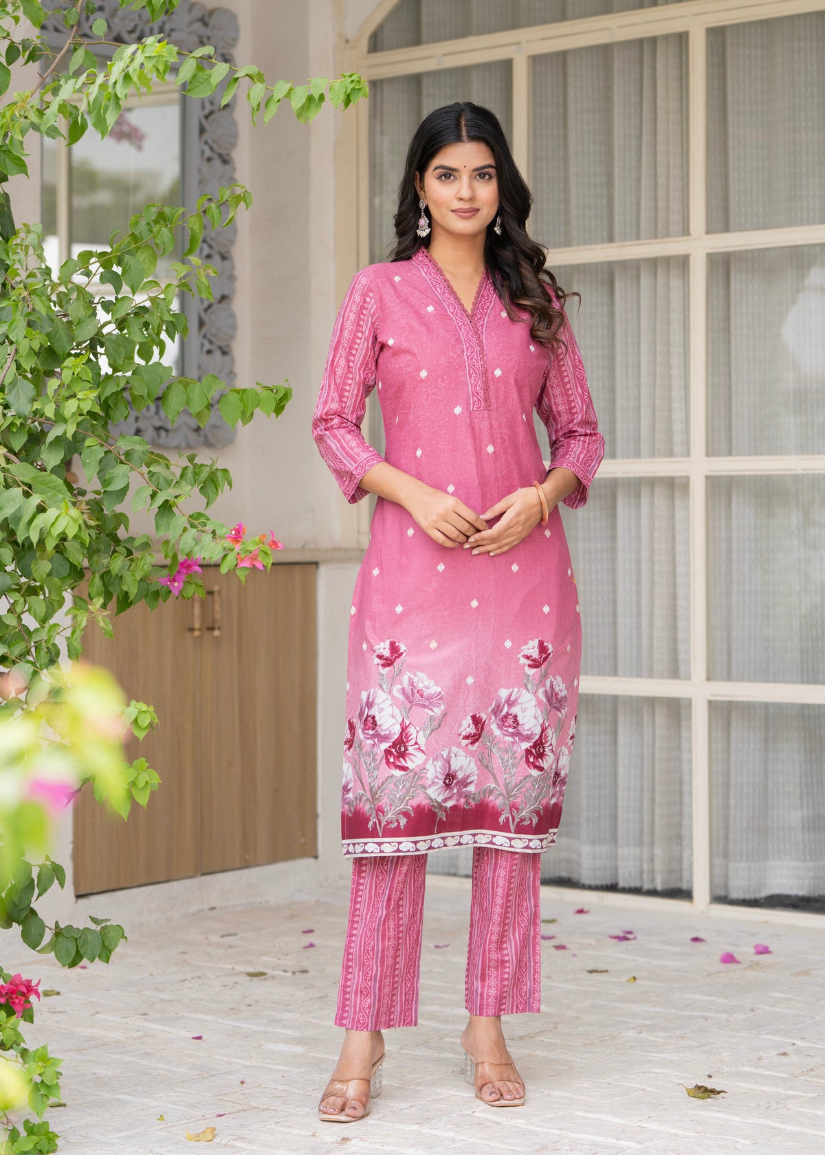 Rangvastra Floral Printed Kurta Pant Dupatta Set
