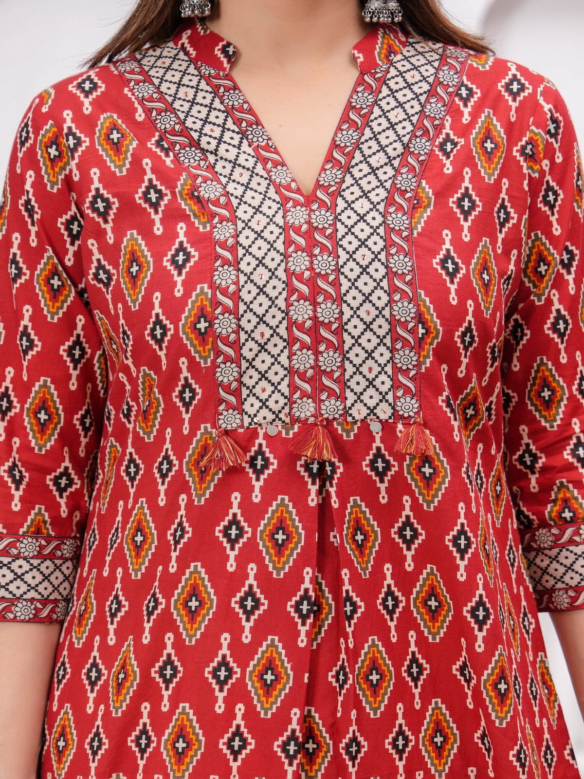 Rangvastra  Maroon Cotton Printed Kurta Set.
