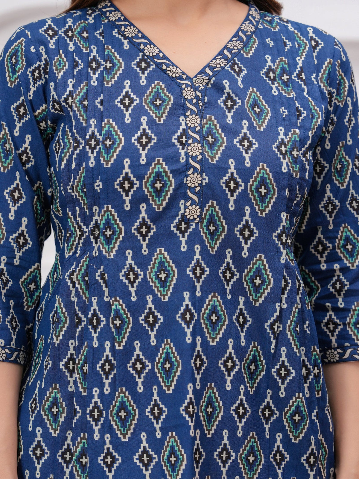 Rangvastra Blue Cotton Printed Top