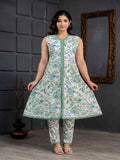 Rangvastra Green Cotton Floral Printed Kurta Pant Set