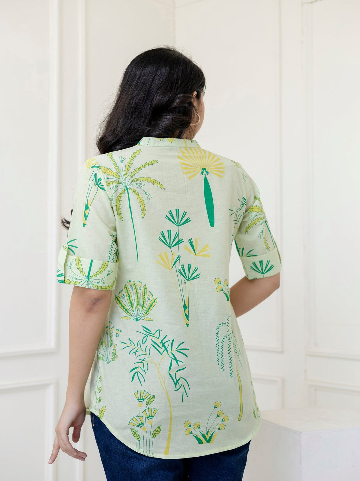 Rangvastra Green Cotton Printed Top