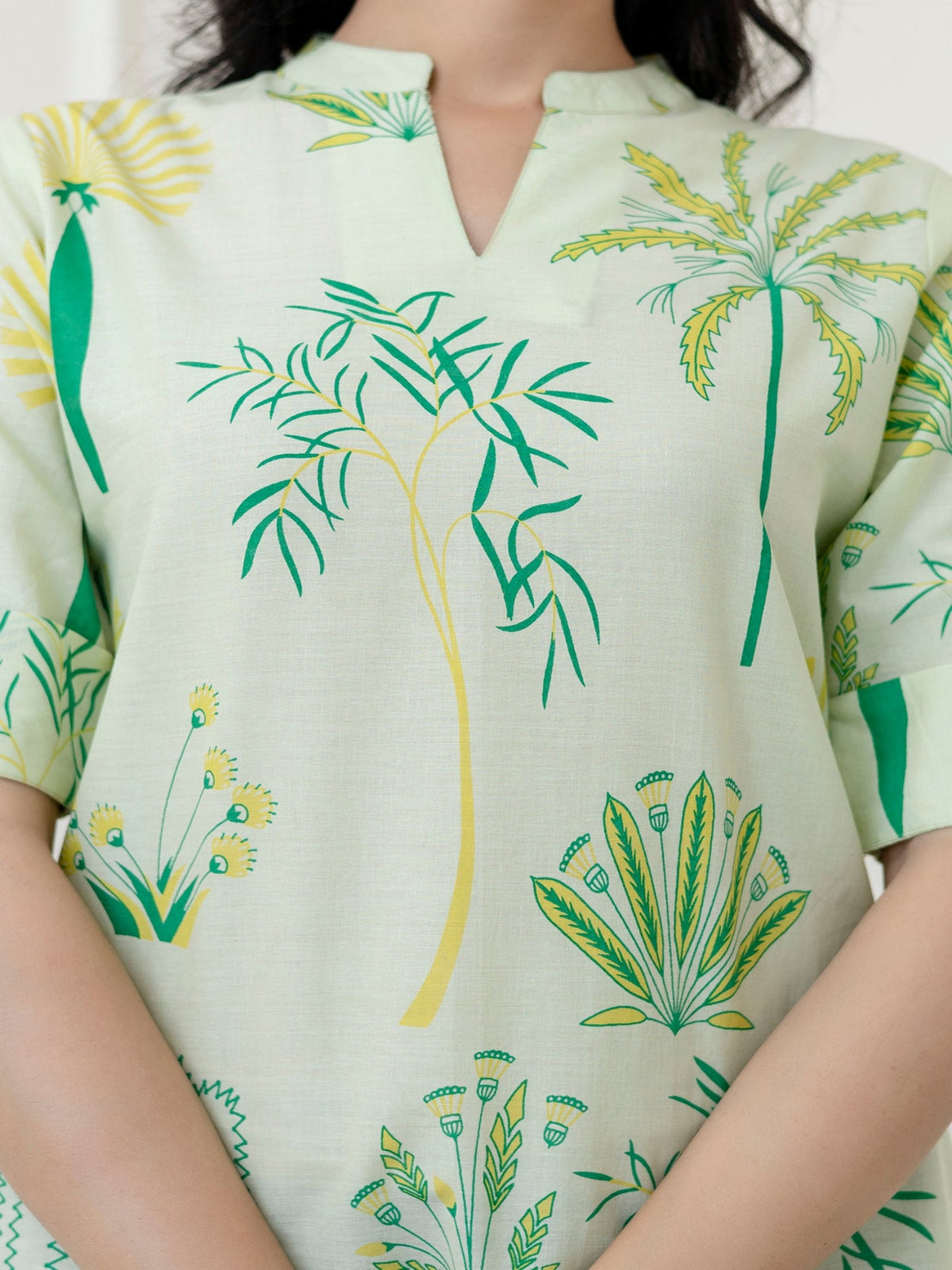 Rangvastra Green Cotton Printed Top