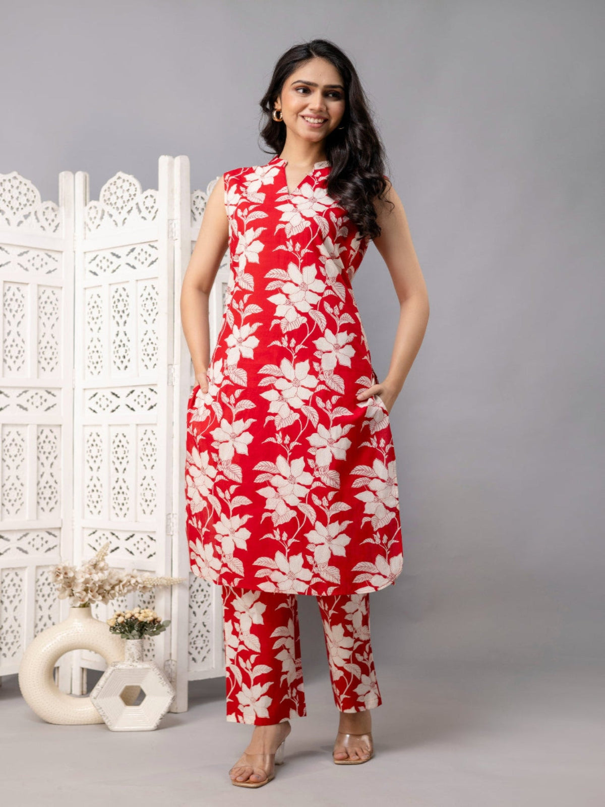 Rangvastra  Cotton Floral Printed Kurta Pant Set