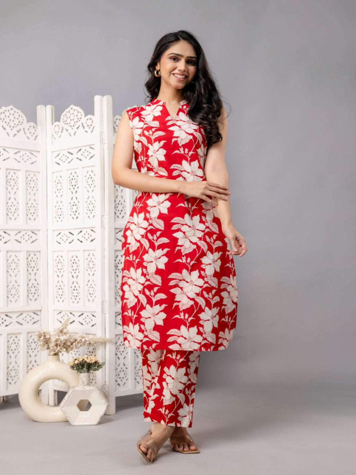 Rangvastra  Cotton Floral Printed Kurta Pant Set