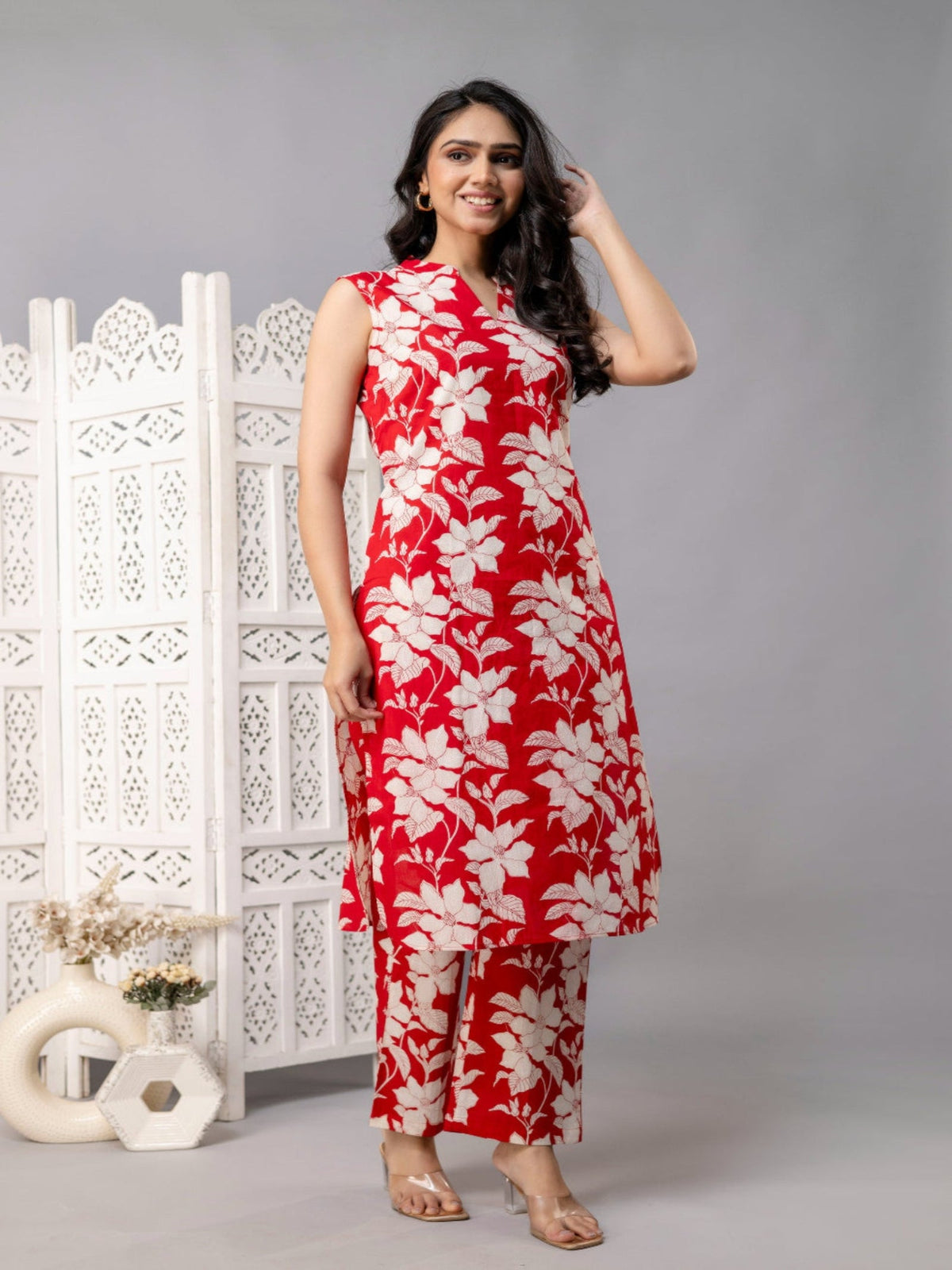 Rangvastra  Cotton Floral Printed Kurta Pant Set