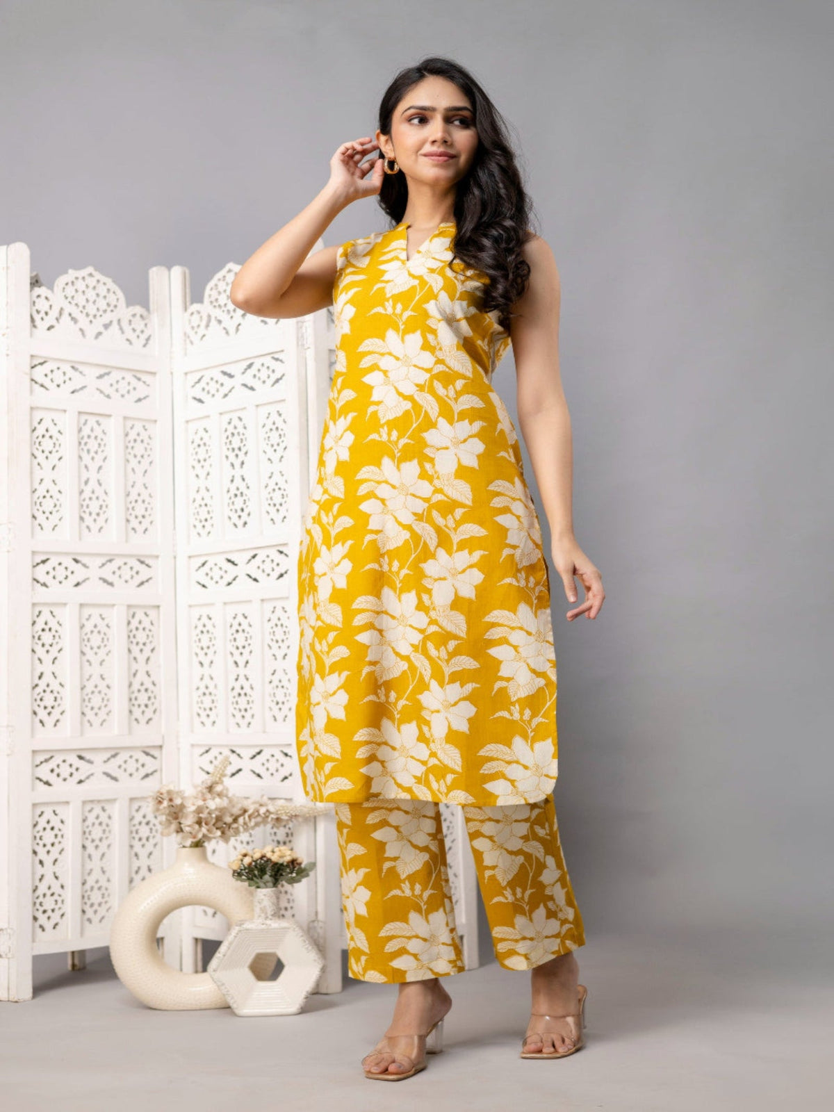 Rangvastra  Cotton Floral Printed Kurta Pant Set