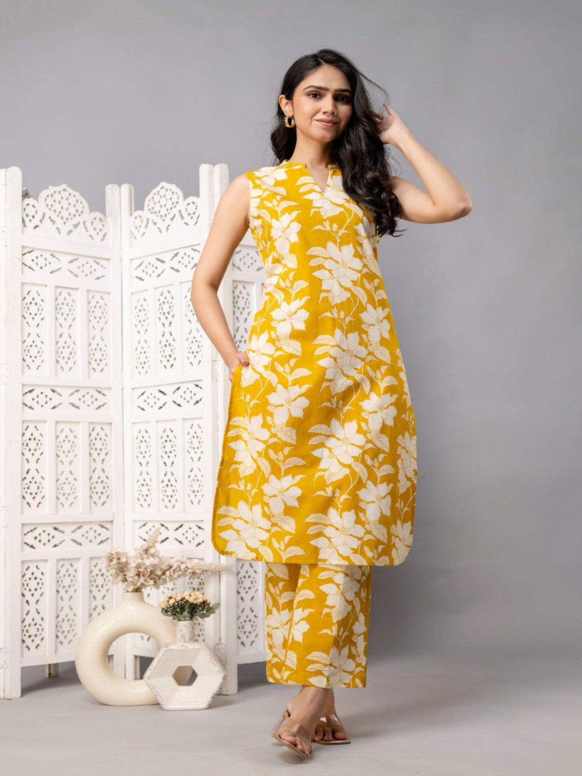 Rangvastra  Cotton Floral Printed Kurta Pant Set