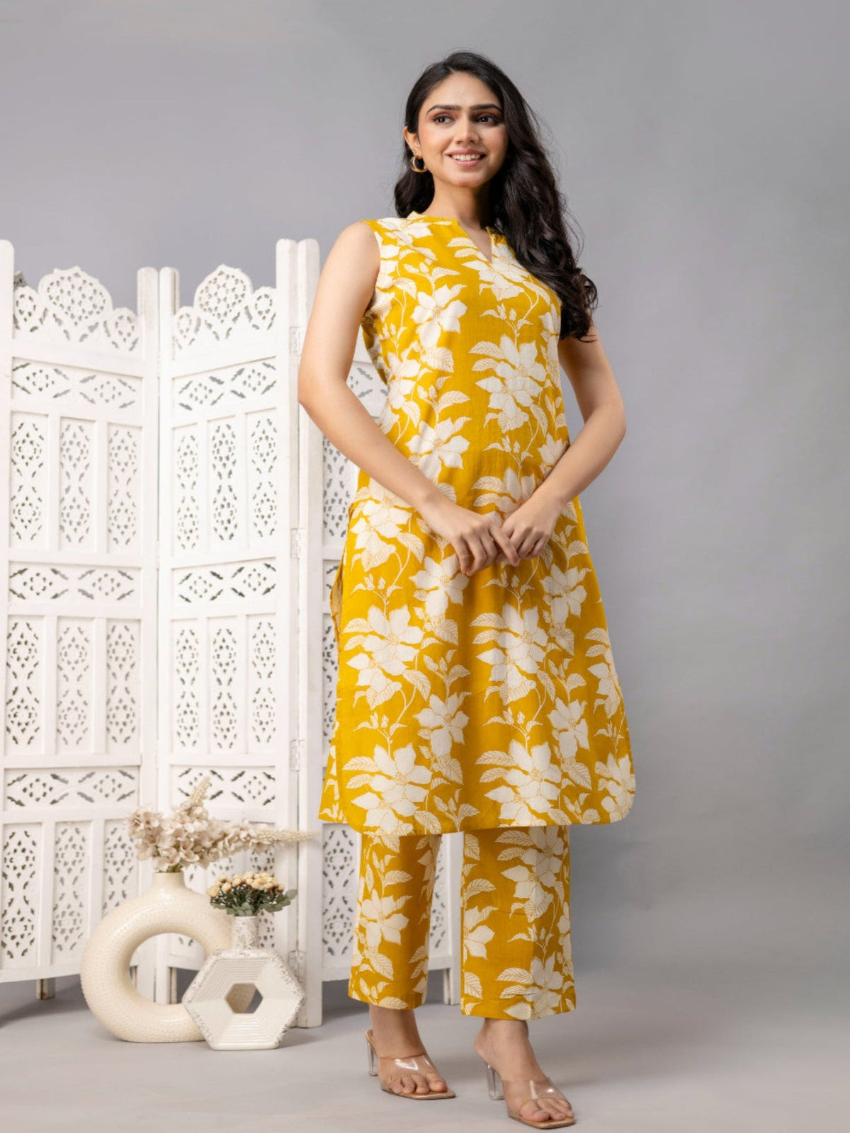 Rangvastra  Cotton Floral Printed Kurta Pant Set