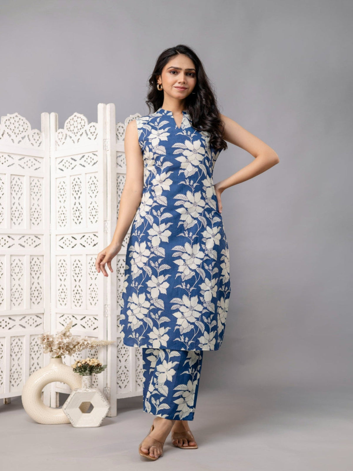 Rangvastra  Cotton Floral Printed Kurta Pant Set