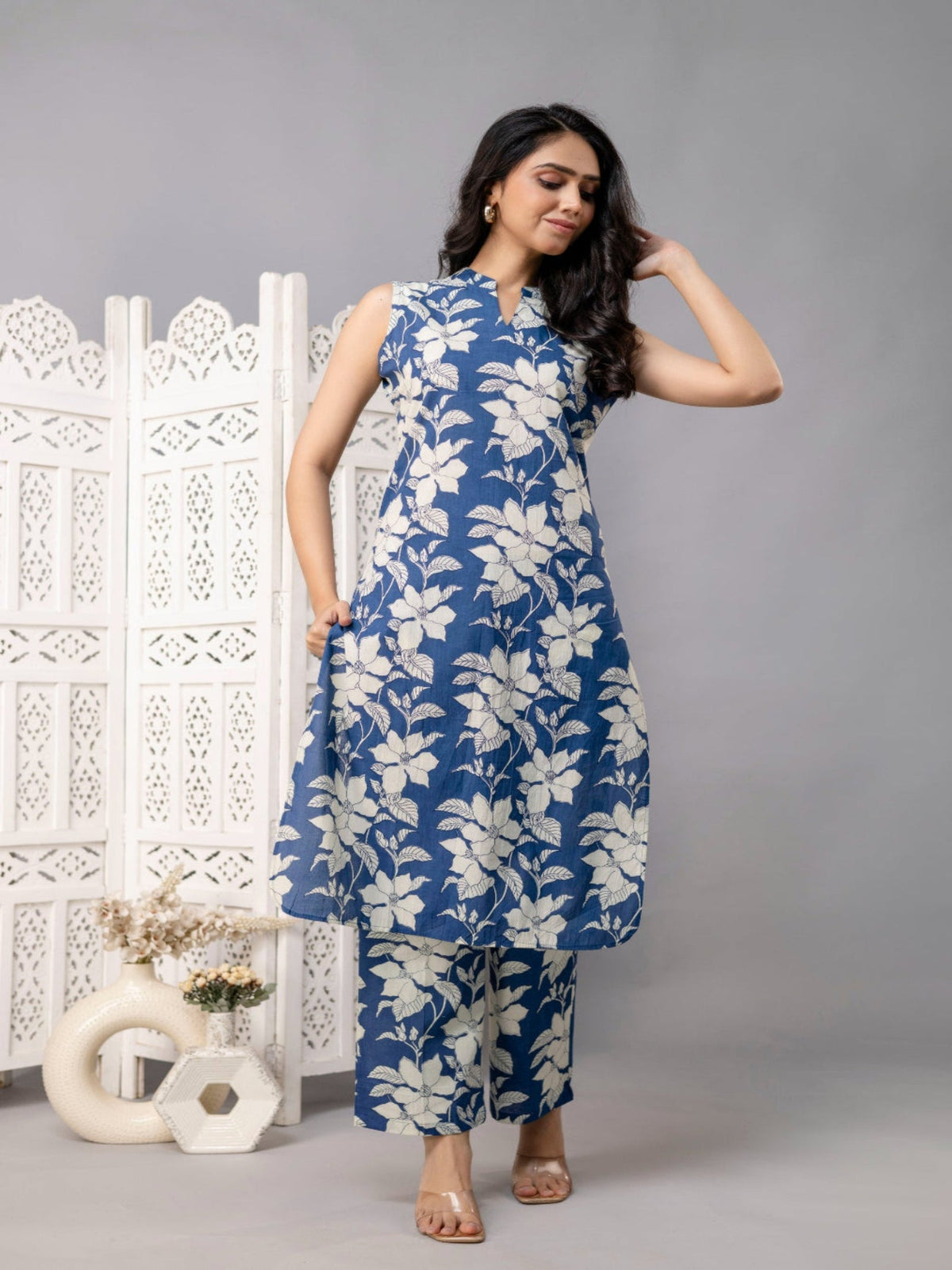 Rangvastra  Cotton Floral Printed Kurta Pant Set