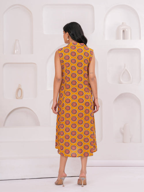 Rangvastra  Cotton Yellow Printed Kurta