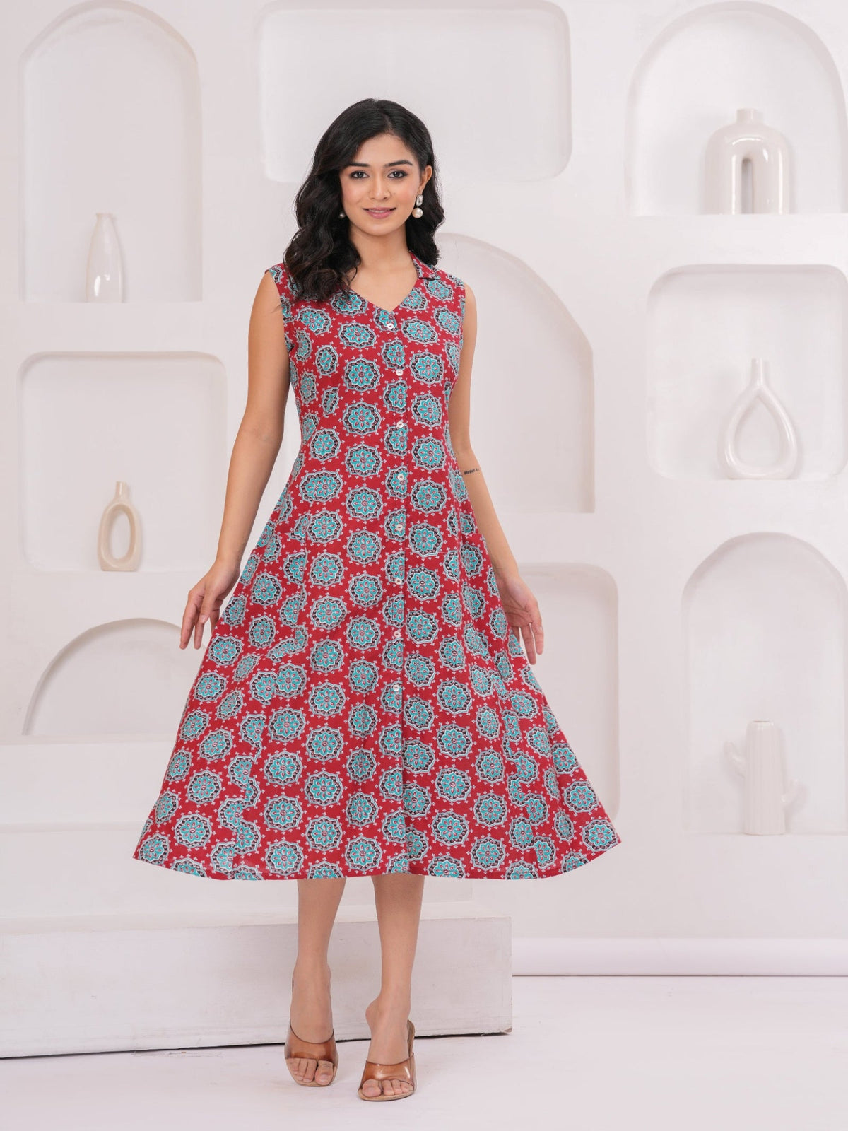 Rangvastra Cotton Red Printed Kurta
