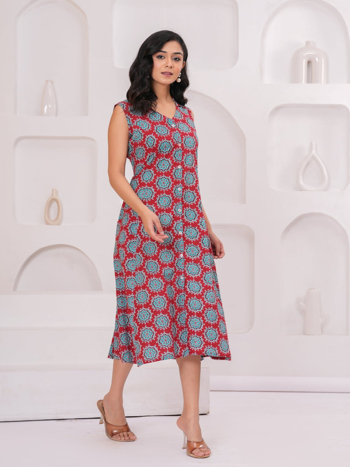 Rangvastra Cotton Red Printed Kurta