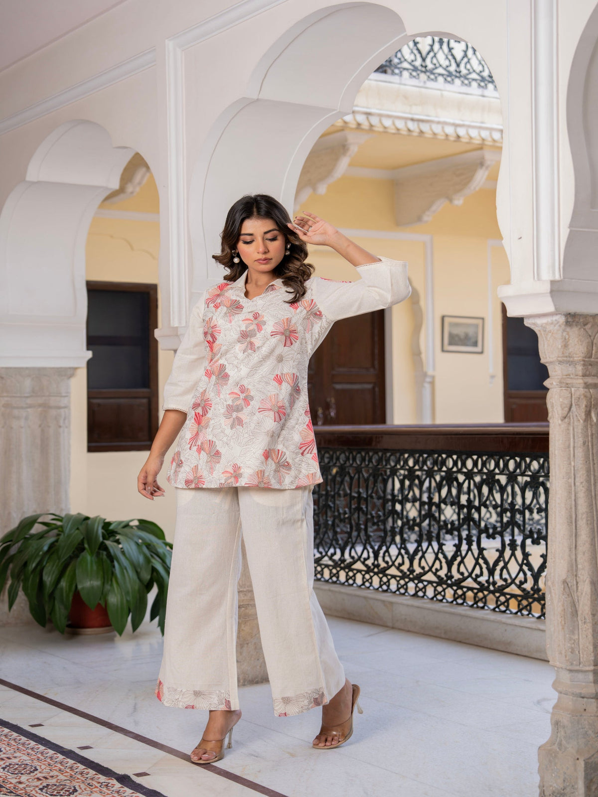 Rangvastra Off White Embroidered Printed Co-ords Set
