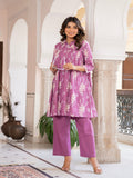 Rangvastra Purple Floral Printed Co-ords Set