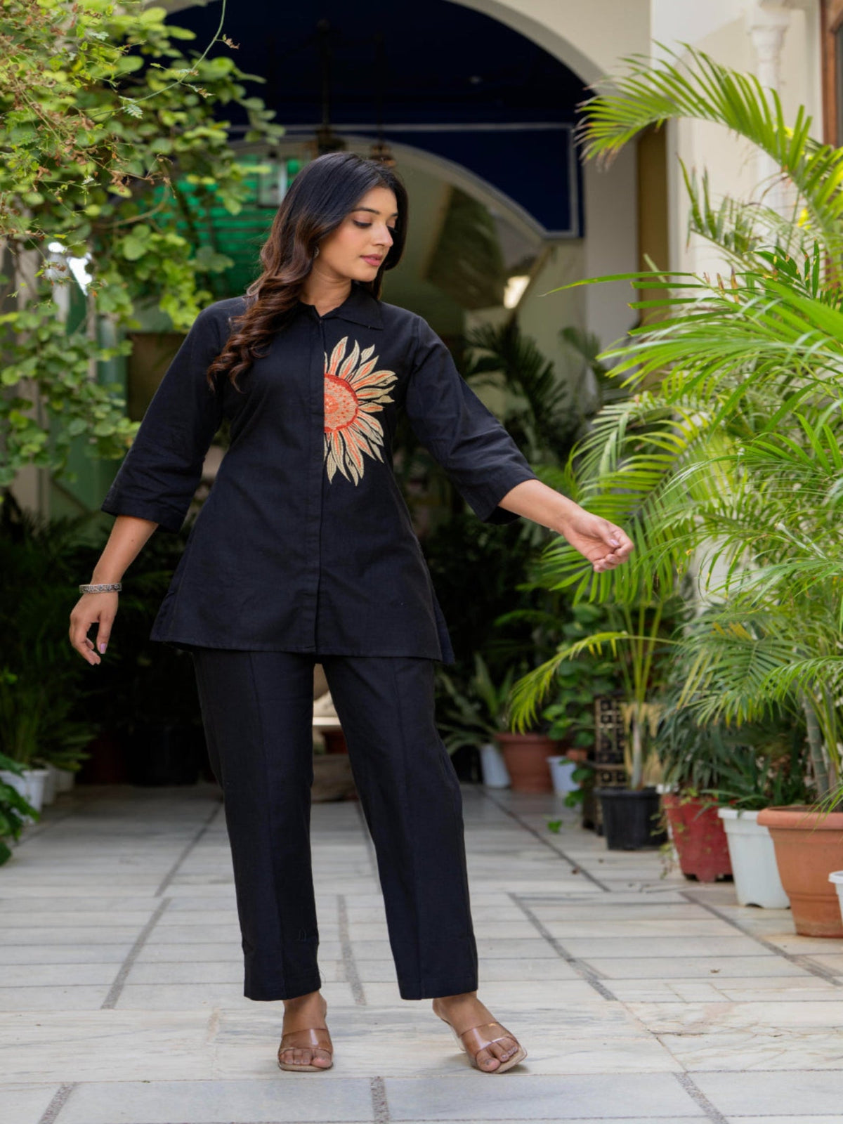Rangvastra Cotton Black Top Pant Co-ord Set