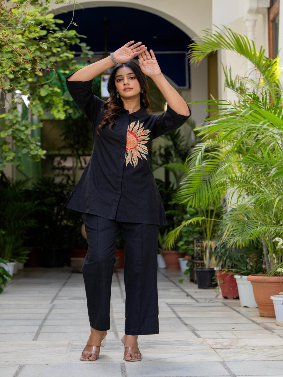 Rangvastra Cotton Black Top Pant Co-ord Set